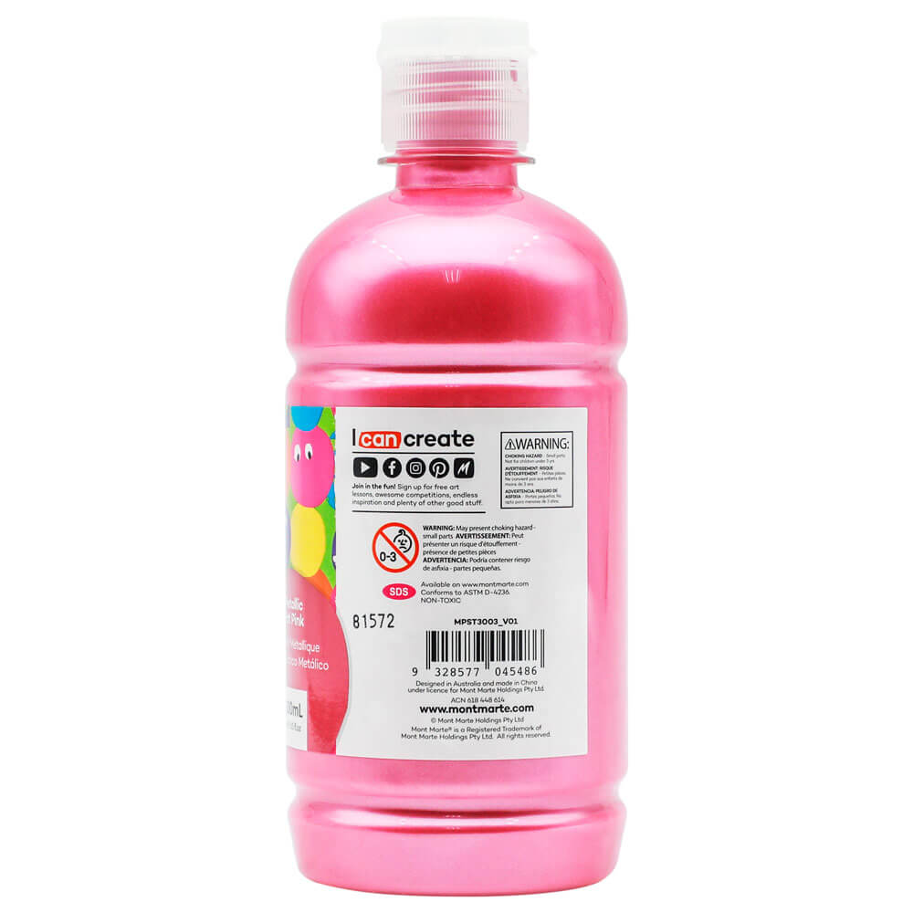 Mont Marte Poster Paint 500ml - Metallic Hot Pink - Al Masam Stationery LLC