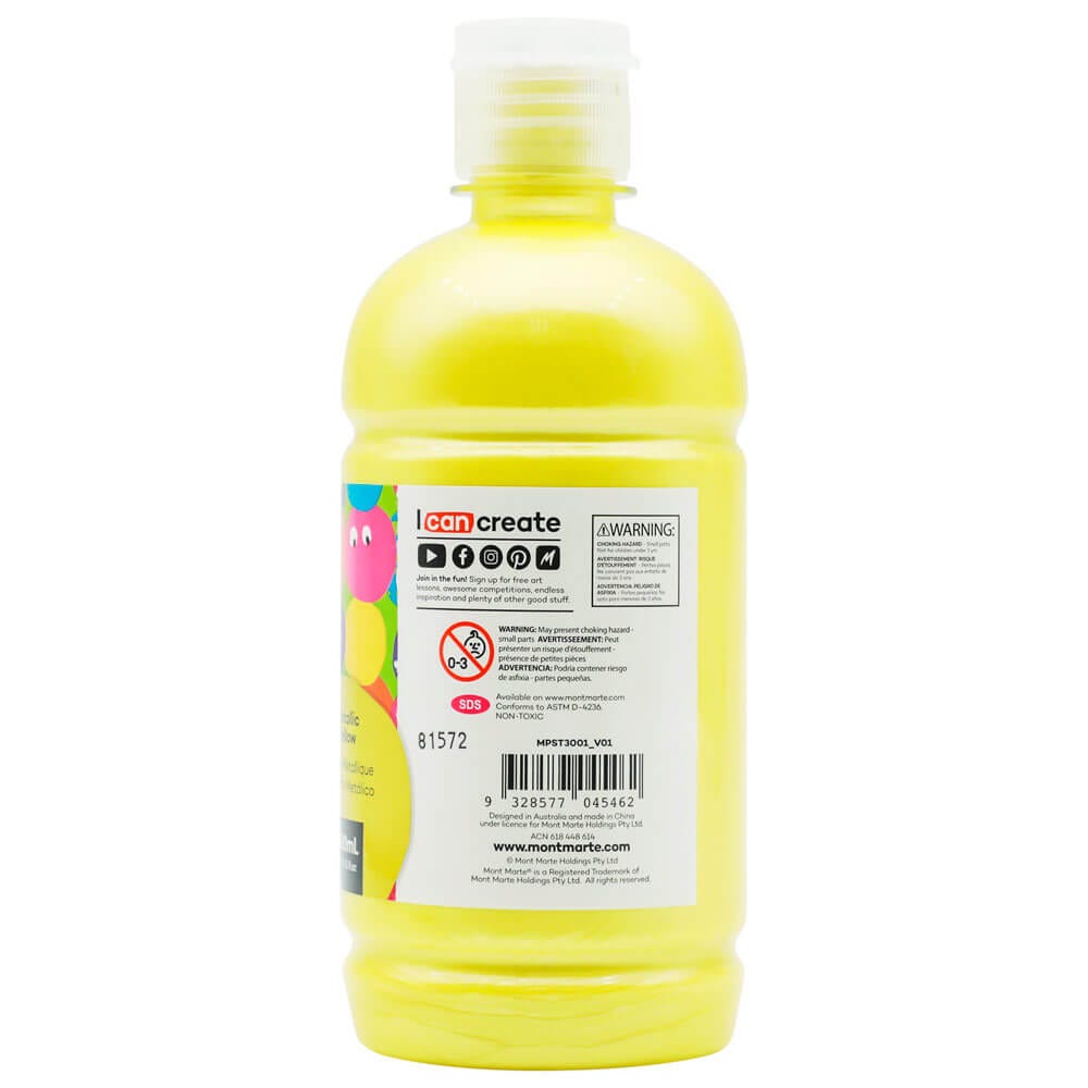 Mont Marte Poster Paint 500ml - Metallic Yellow - Al Masam Stationery LLC