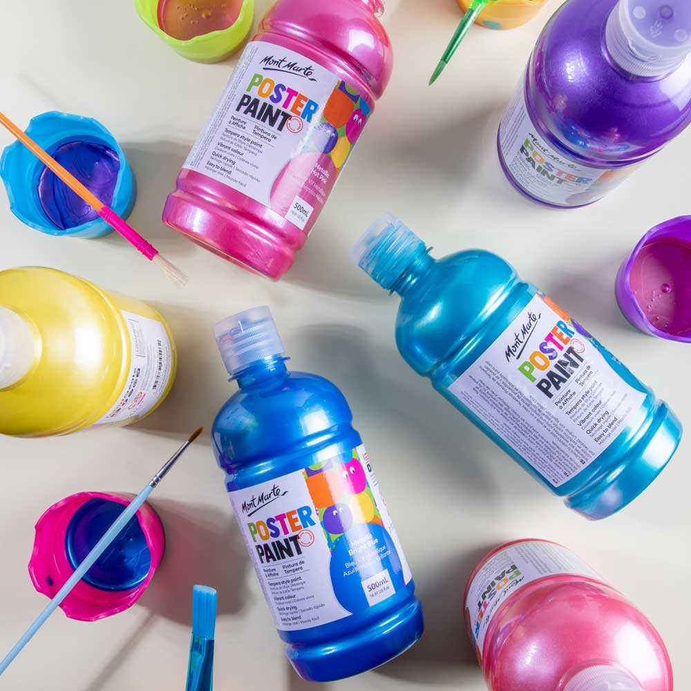 Mont Marte Poster Paint 500ml - Metallic Hot Pink - Al Masam Stationery LLC