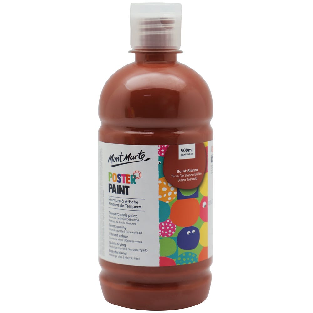 Mont Marte Poster Paint 500ml - Burnt Sienna - Al Masam Stationery LLC Main image