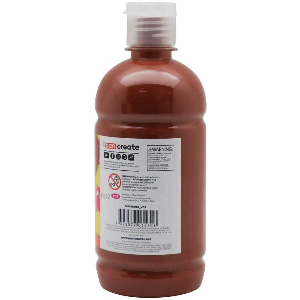 Mont Marte Poster Paint 500ml - Burnt Sienna - Al Masam Stationery LLC