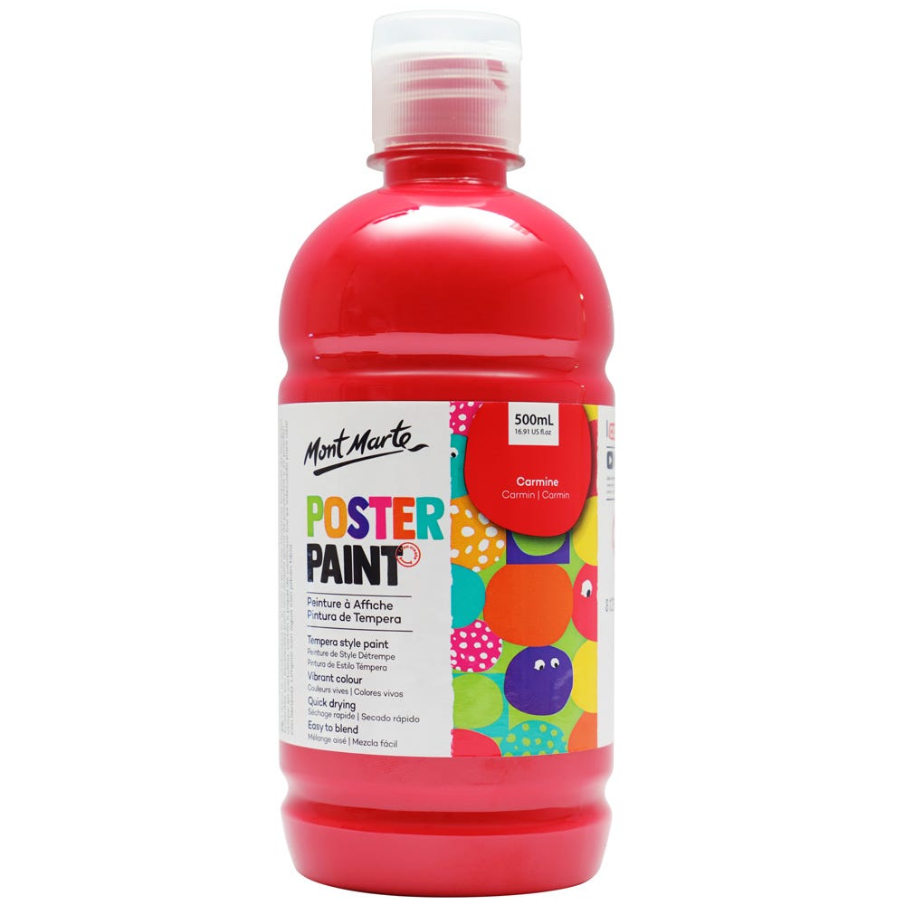 Mont Marte Poster Paint 500ml - Carmine - Al Masam Stationery LLC Main image