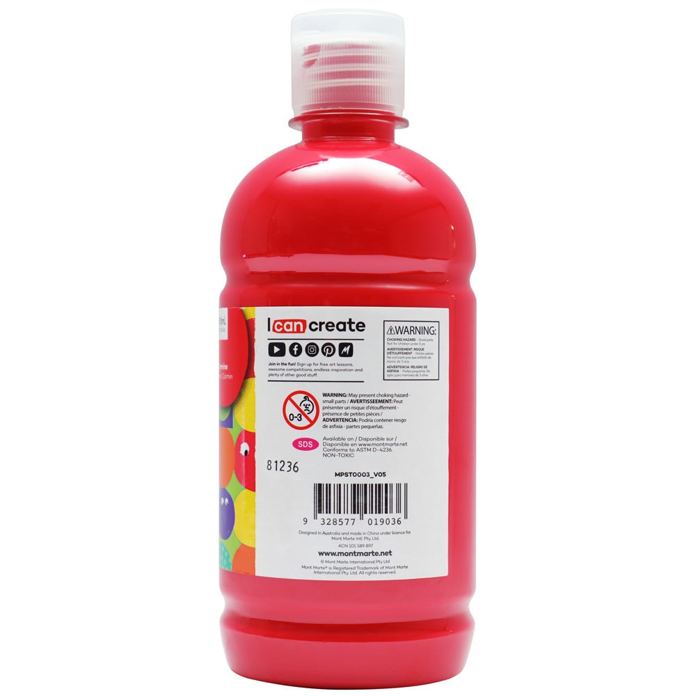 Mont Marte Poster Paint 500ml - Carmine Secondary image