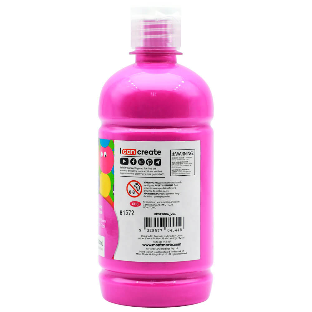 Mont Marte Poster Paint 500ml - Fluoro Purple Secondary image