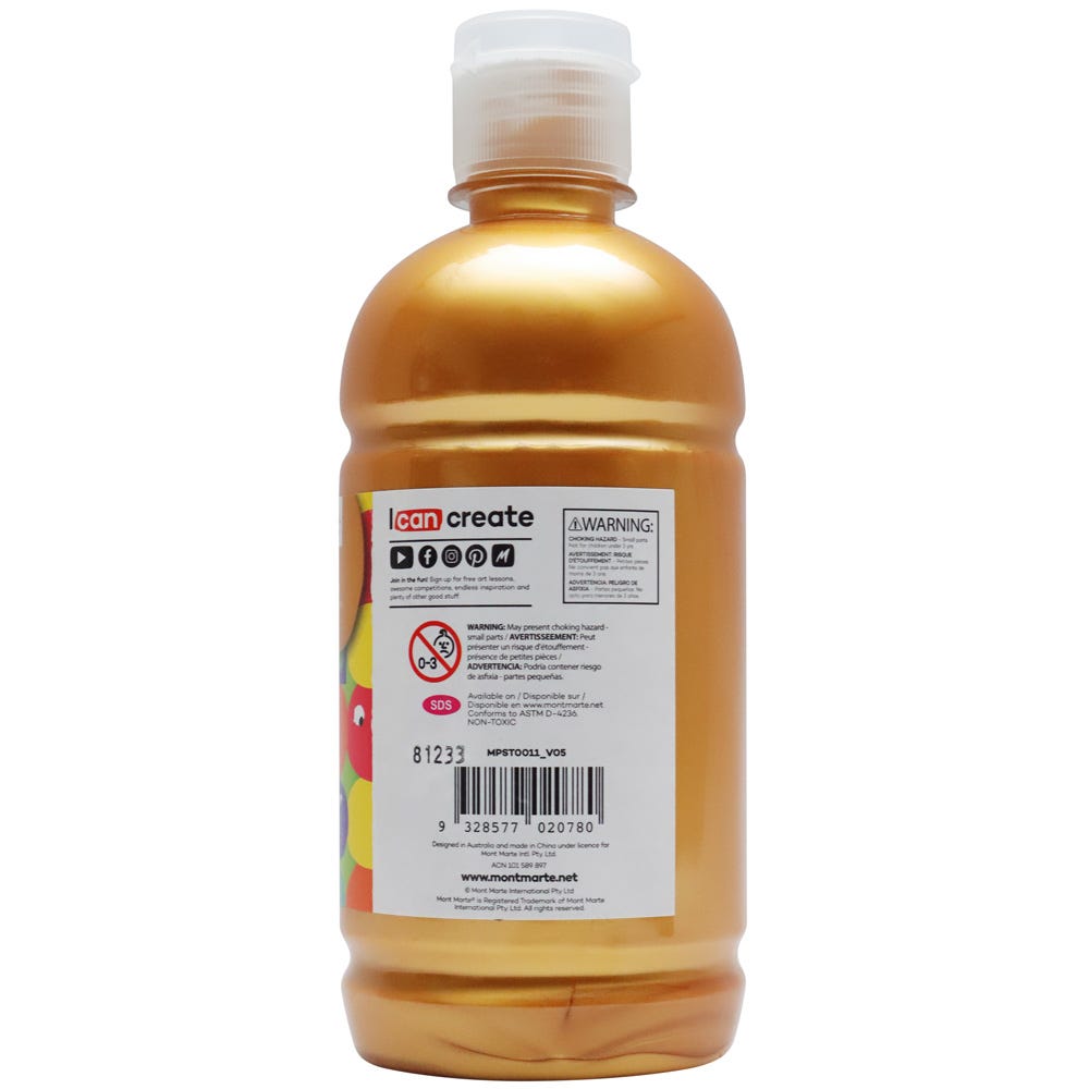 Mont Marte Poster Paint 500ml - Gold Secondary image
