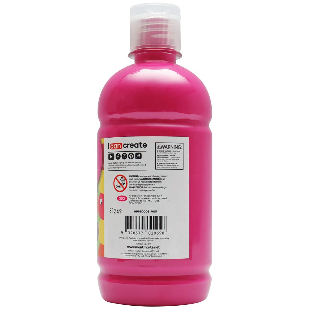 Mont Marte Poster Paint 500ml - Magenta Secondary image