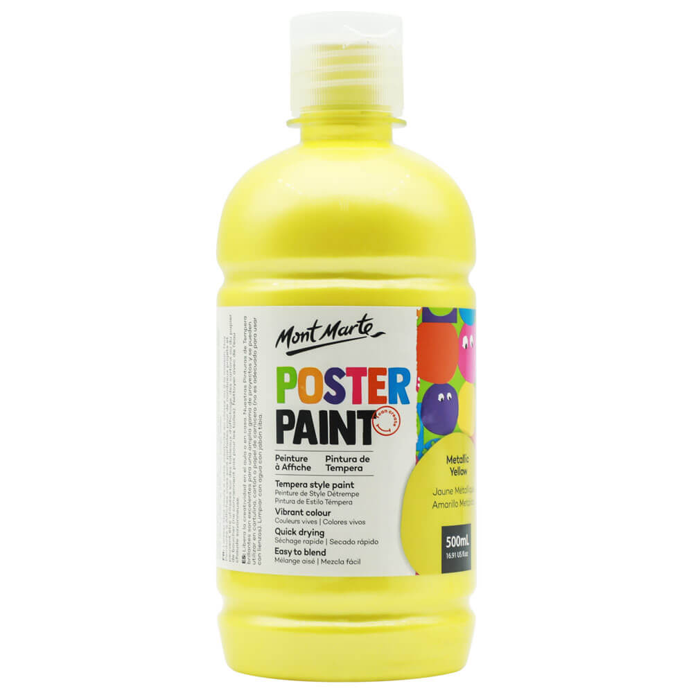 Mont Marte Poster Paint 500ml - Metallic Yellow - Al Masam Stationery LLC Main image