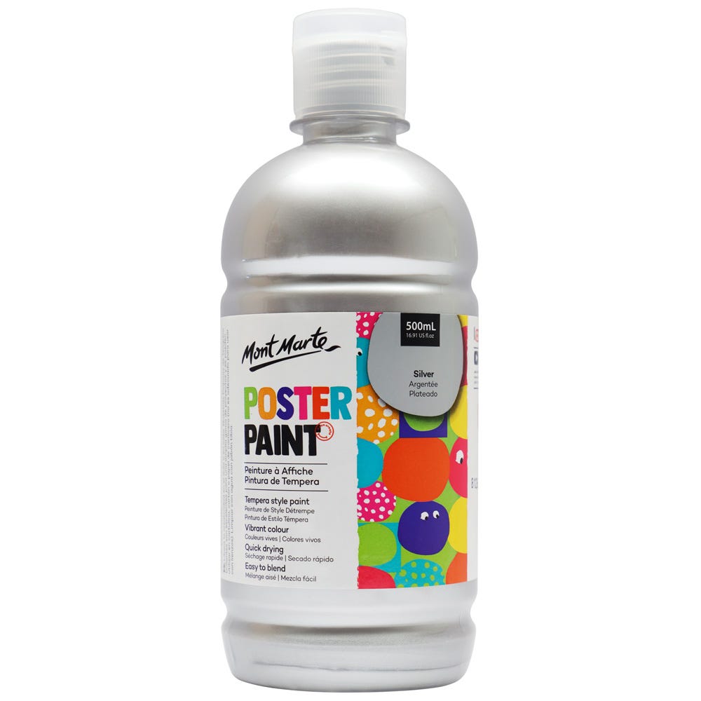 Mont Marte Poster Paint 500ml - Silver - Al Masam Stationery LLC Main image