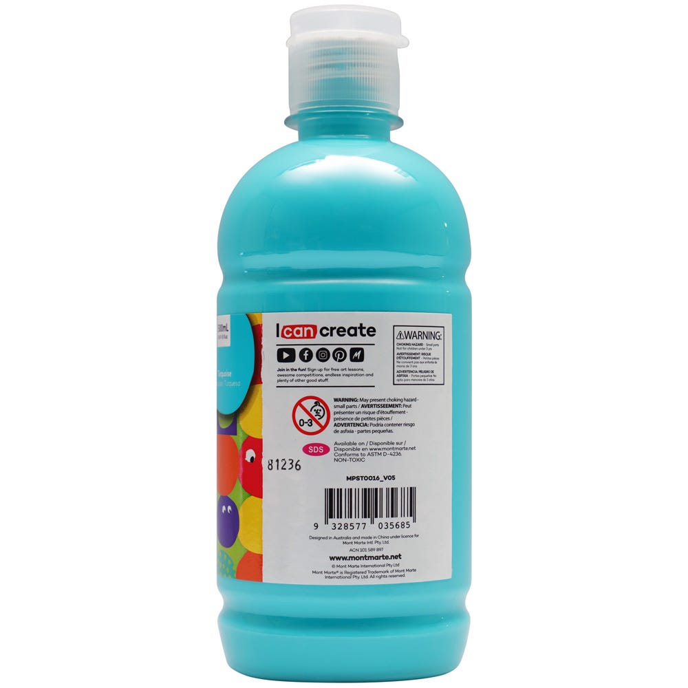Mont Marte Poster Paint 500ml - Turquoise - Al Masam Stationery LLC