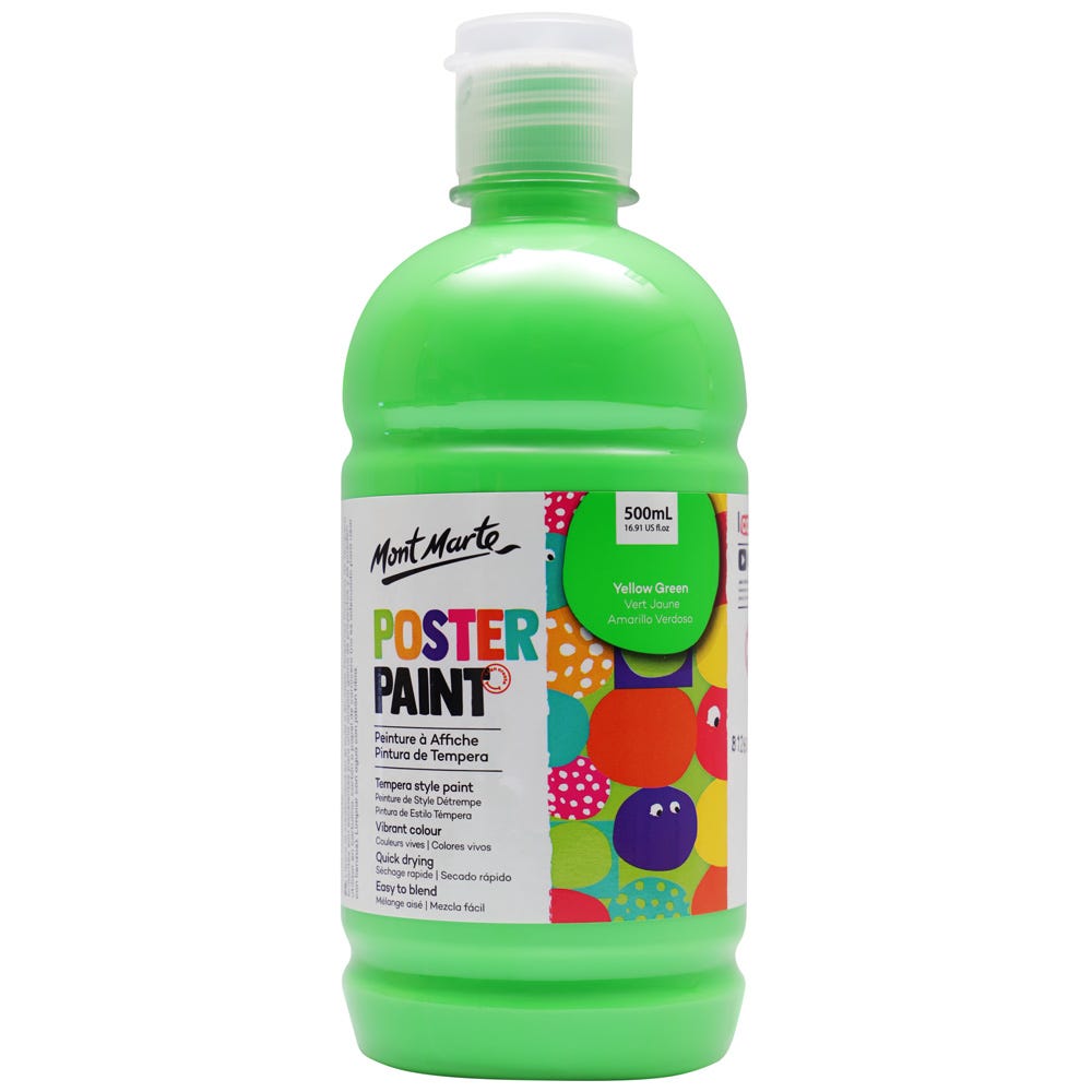 Mont Marte Poster Paint 500ml - Yellow Green - Al Masam Stationery LLC Main image