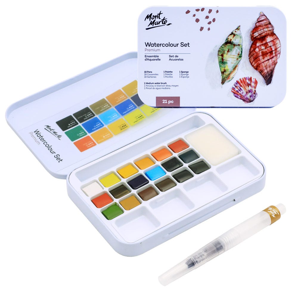 Mont Marte Watercolour Set in Tin 21pc - Al Masam Stationery LLC