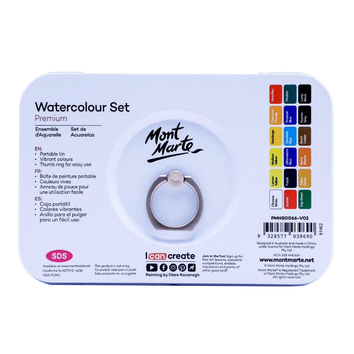 Mont Marte Watercolour Set in Tin 21pc - Al Masam Stationery LLC