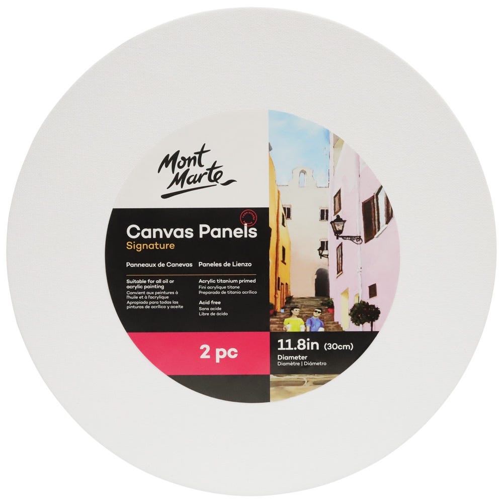 Mont marte Canvas Panels Pack 2 Round 30cm - Al Masam Stationery LLC
