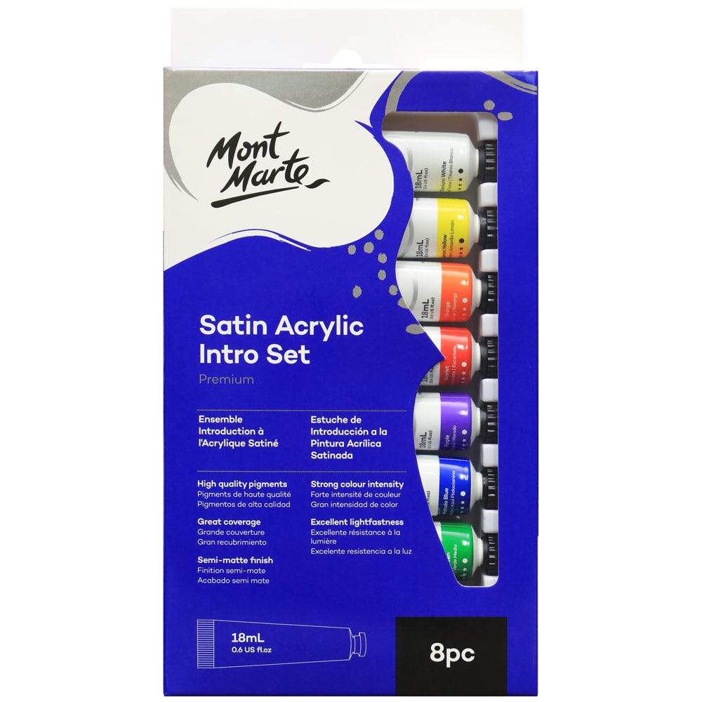 Mont Marte Satin Acrylic Intro Set 8pc x 18ml - Al Masam Stationery LLC - art & craft - art & craft