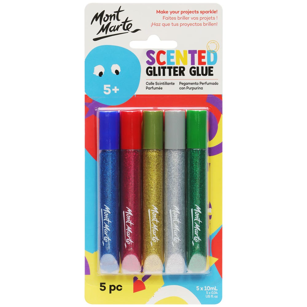 Mont Marte Scented Glitter Glue 5pc - Al Masam Stationery LLC Main image