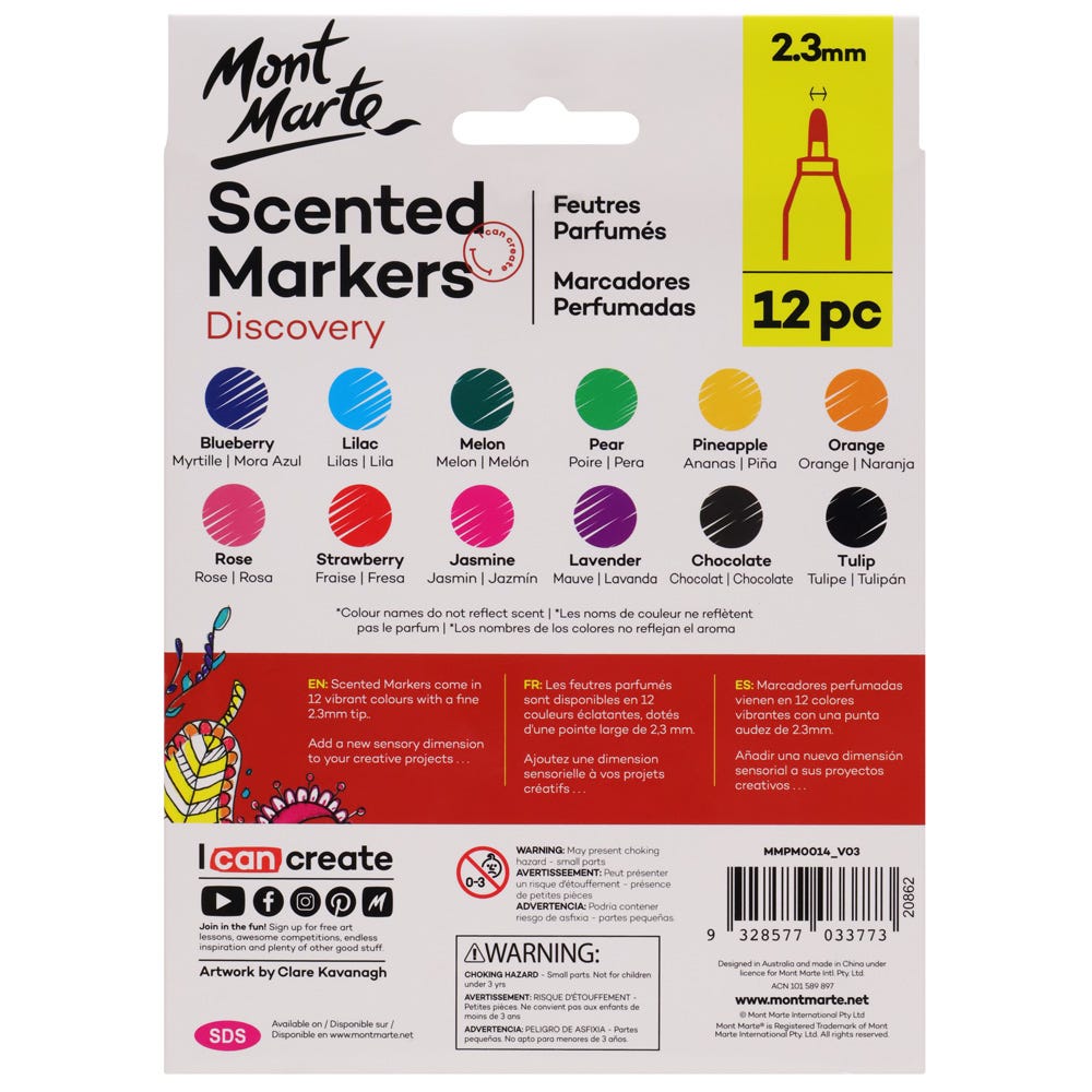 Mont Marte Scented Markers 12pc - Al Masam Stationery LLC