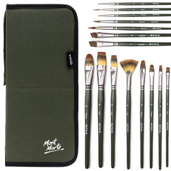 Mont Marte Artist Brush Set w/ Easel Wallet 17pc - Al Masam Stationery LLC