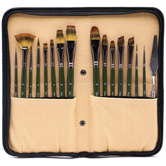 Mont Marte Artist Brush Set w/ Easel Wallet 17pc - Al Masam Stationery LLC