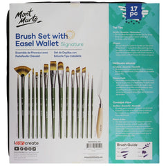 Mont Marte Artist Brush Set w/ Easel Wallet 17pc - Al Masam Stationery LLC