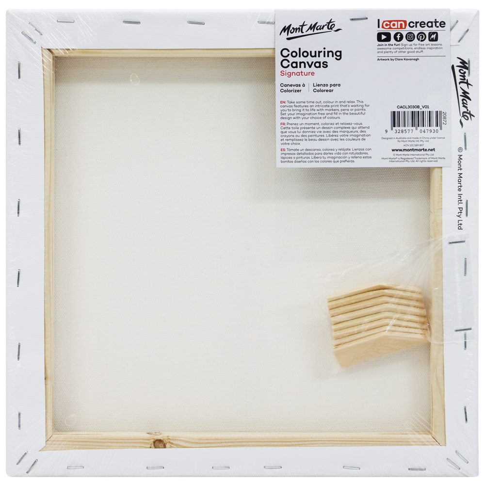 Mont Marte Colouring Canvas 30x30cm Mandala - Al Masam Stationery LLC