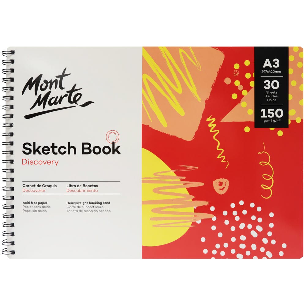 Mont Marte Discovery Sketch Book 150gsm A3 - Al Masam Stationery LLC Main image