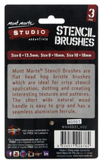 Mont Marte Studio Stencil Brushes Pkt 3