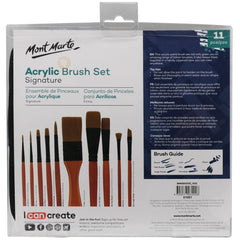 Mont Marte Brush Set in Wallet 11pc - Acrylic - Al Masam Stationery LLC