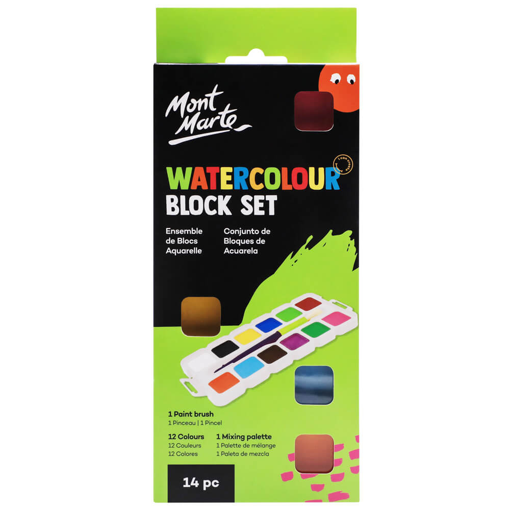 Mont marte Kids Watercolour Block Set 14pc - Al Masam Stationery LLC Main image