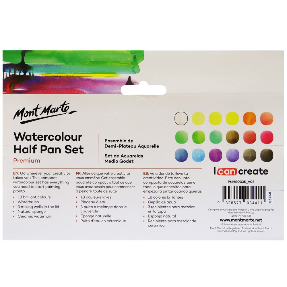 Mont Marte Watercolour Half Pan Set 22pc Secondary image