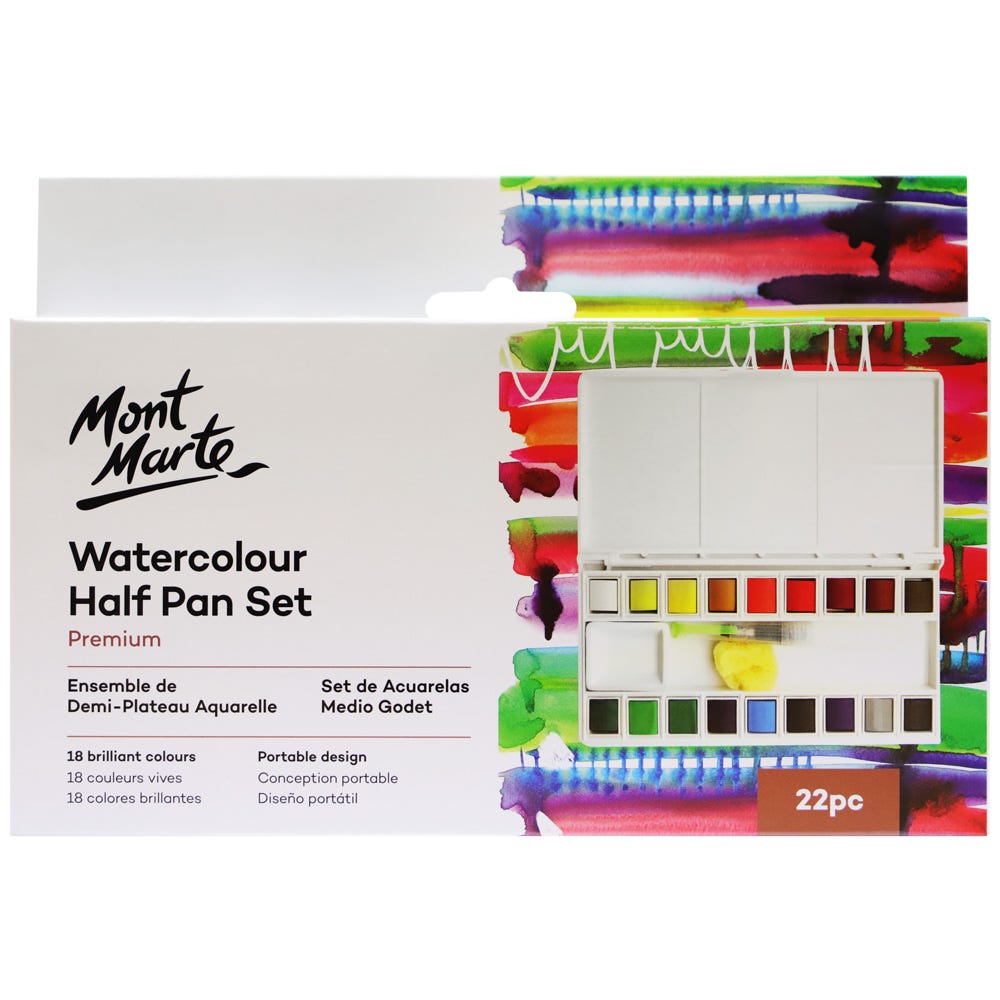 Mont Marte Watercolour Half Pan Set 22pc - Al Masam Stationery LLC Main image
