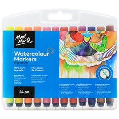 Mont Marte Watercolour Markers 24pc Tri Grip in Case - Al Masam Stationery LLC