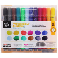 Mont Marte Watercolour Markers 12pc Tri Grip in Case - Al Masam Stationery LLC