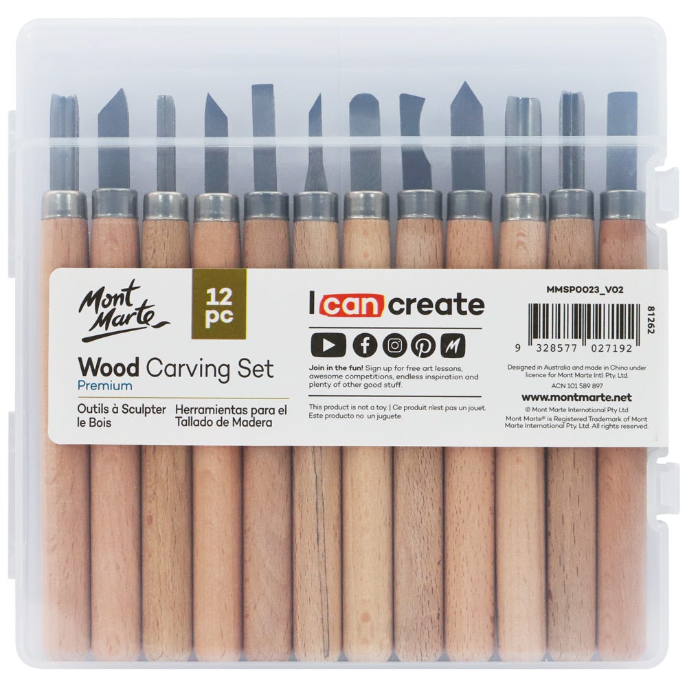 Mont Marte Wood Carving Set 12pc - Al Masam Stationery LLC - art & craft - art & craft
