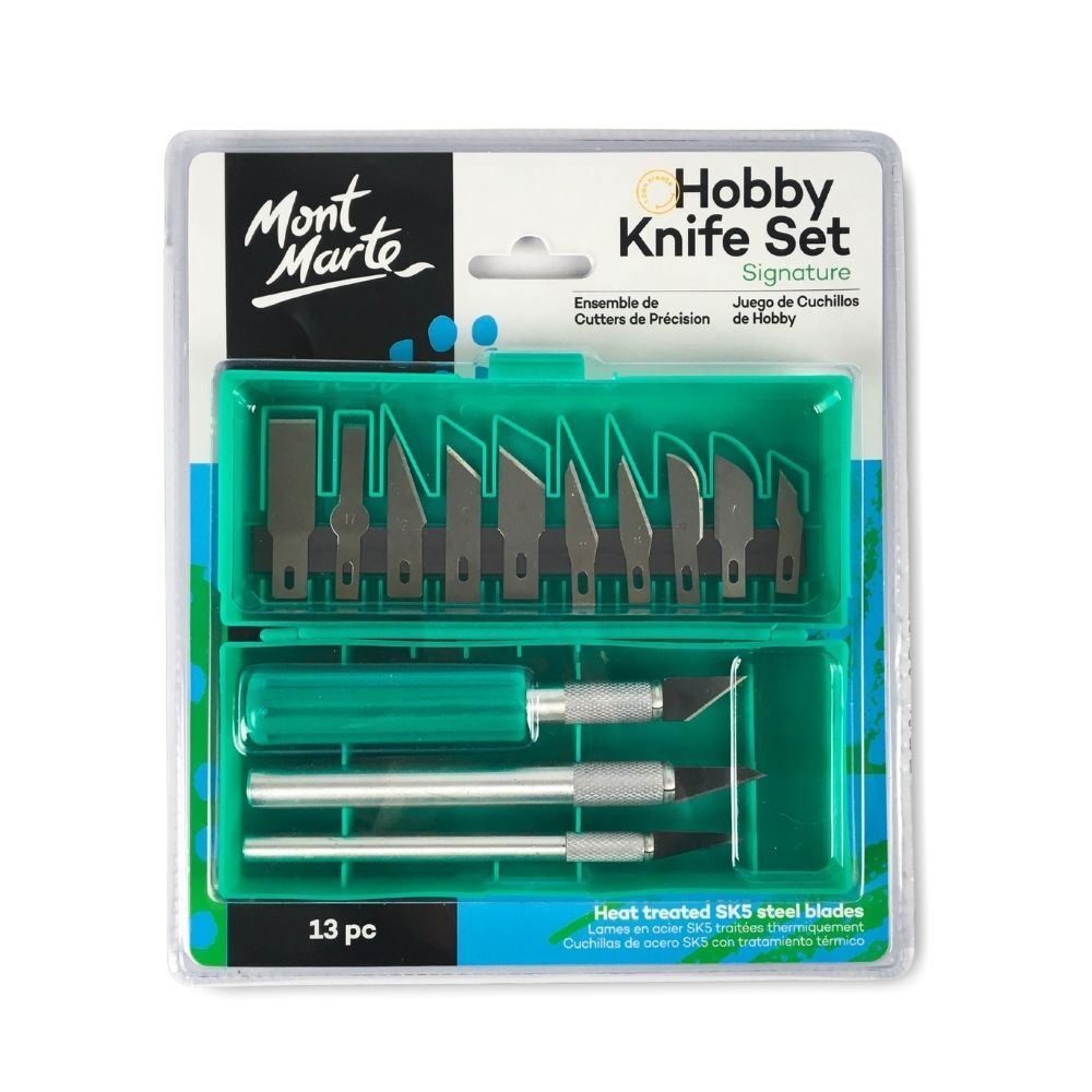 Mont Marte Hobby Knife Set SK5 Blades 13pc - Al Masam Stationery LLC Main image