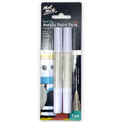 Mont marte Acrylic Paint Pens Dual Tip White 2pc