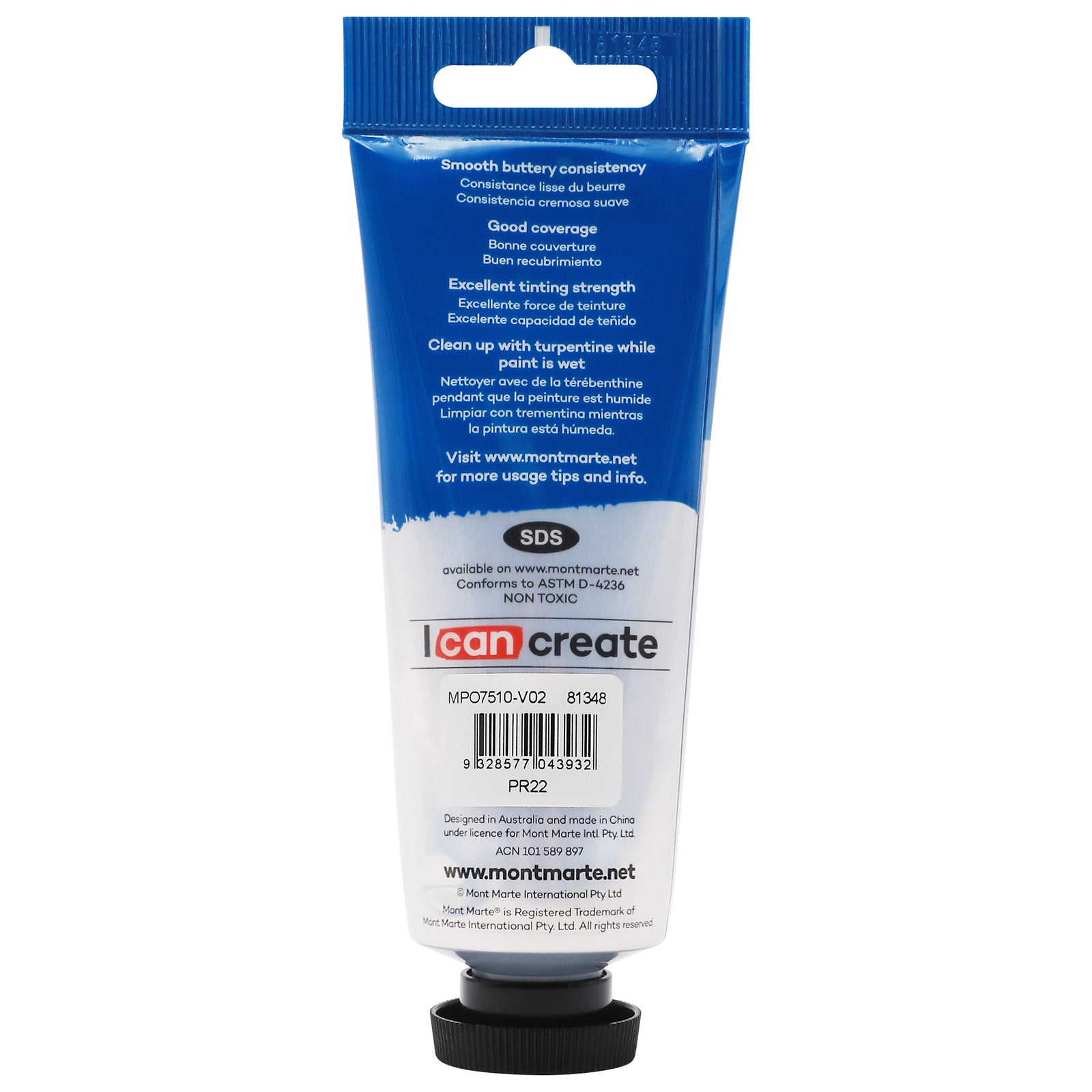 Mont Marte Oil Paint 75ml - Cadmium Red Secondary image