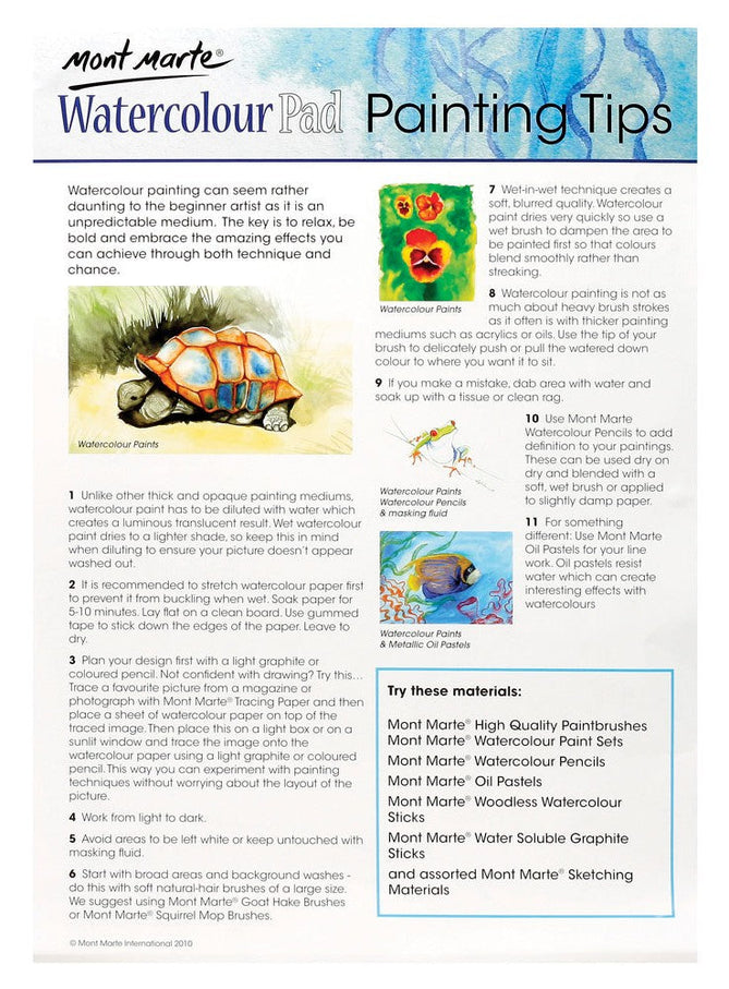 Mont Marte Watercolour Pad German Paper A3 180gsm 15sht - Al Masam Stationery LLC