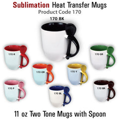 11 OZ Two Tone Mug with Spoon Item No: 170 - Al Masam Stationery LLC