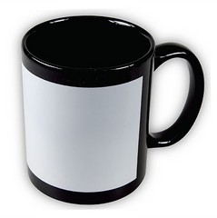 AMS-172 - 11 Oz black mug with white printable area - Al Masam Stationery LLC