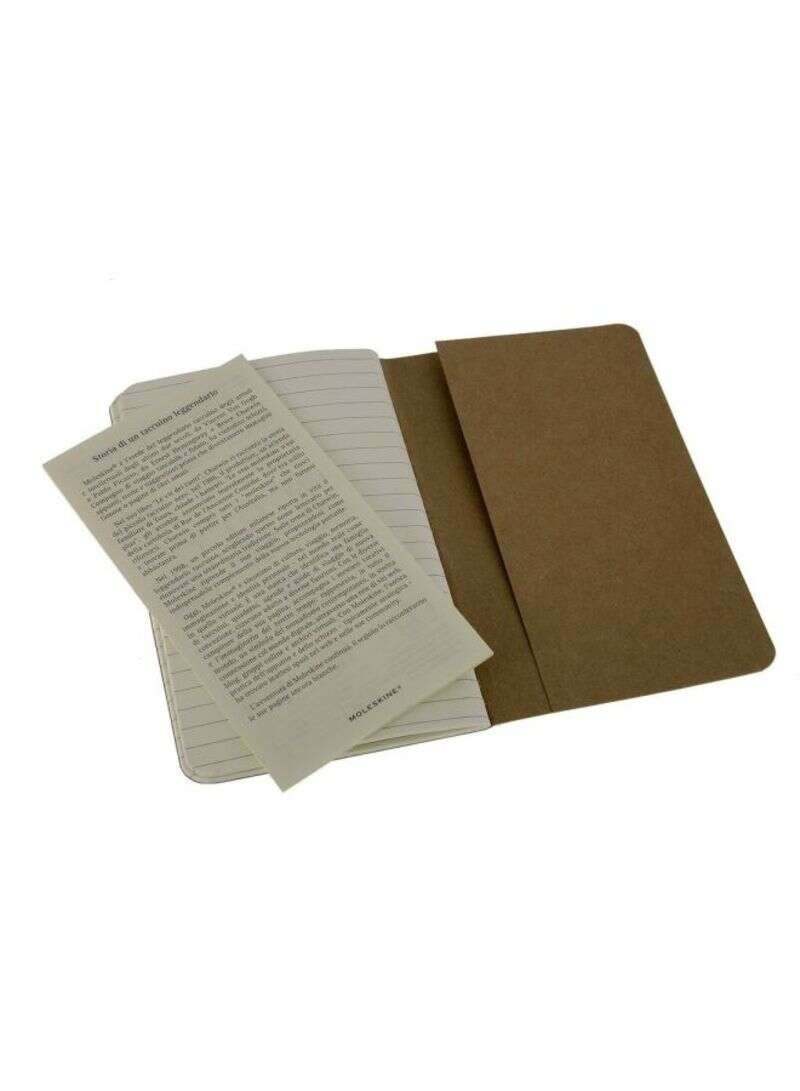 Moleskine Cashier Ruled Pocket Size Set of 3 kraft Brown - Al Masam Stationery LLC