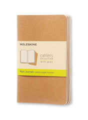 Moleskine Cashier Plain Pocket Size Set of 3 kraft Brown - Al Masam Stationery LLC