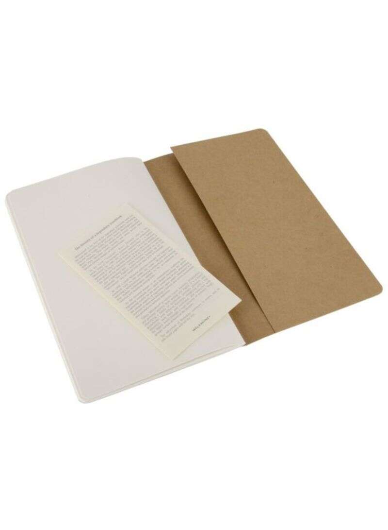 Moleskine Cashier Plain Large Size Set of 3 kraft Brown - Al Masam Stationery LLC