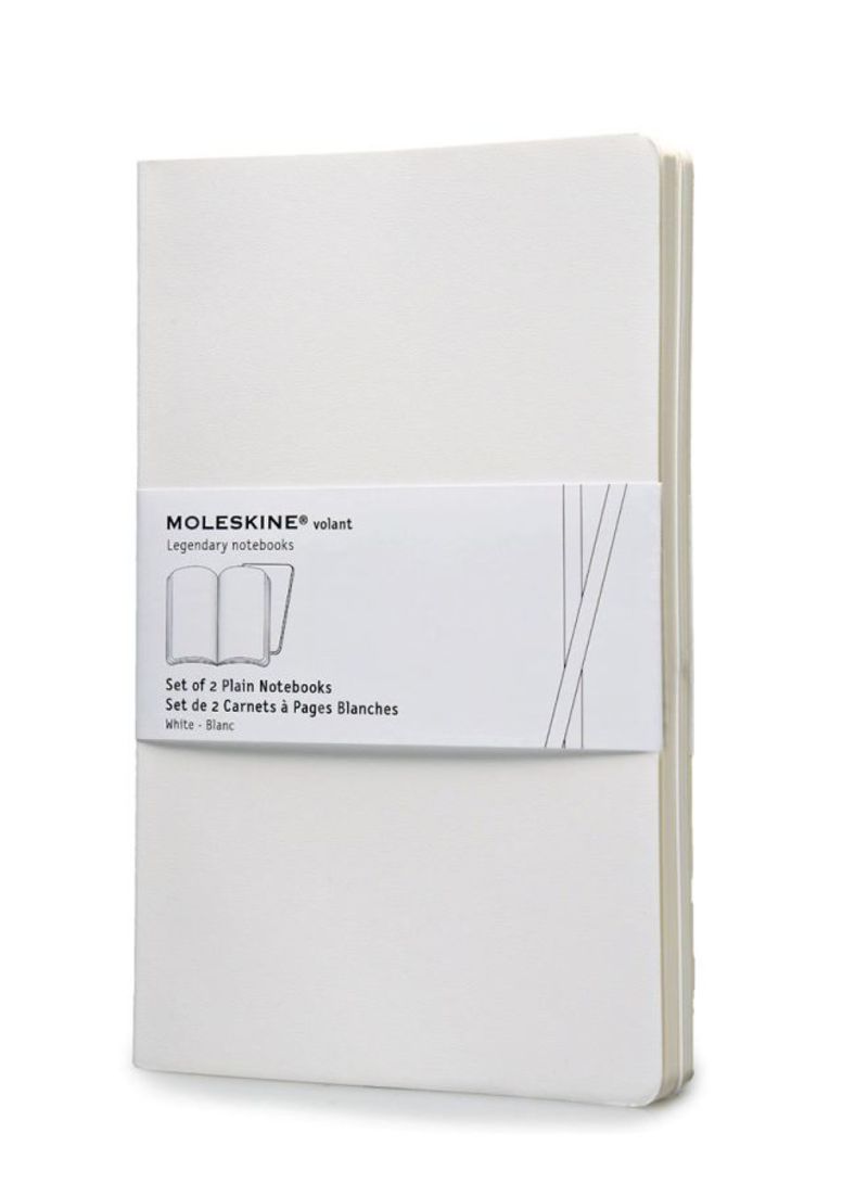 Moleskine Volant Plain Large Notebook Set of 2 White - Al Masam Stationery LLC