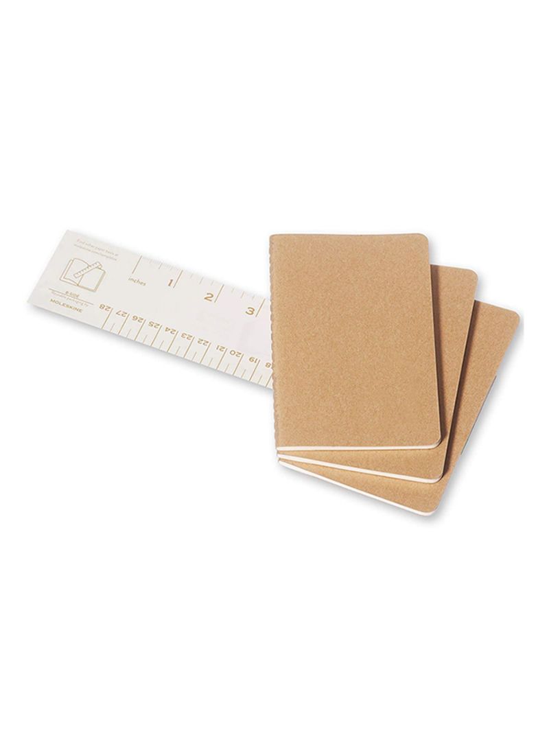 Moleskine Cashier Plain Extra Large Size Set of 3 kraft Brown - Al Masam Stationery LLC
