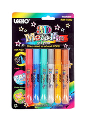 Leeho Glue 3D Metalic 10.5ml Set of 6 - Al Masam Stationery LLC