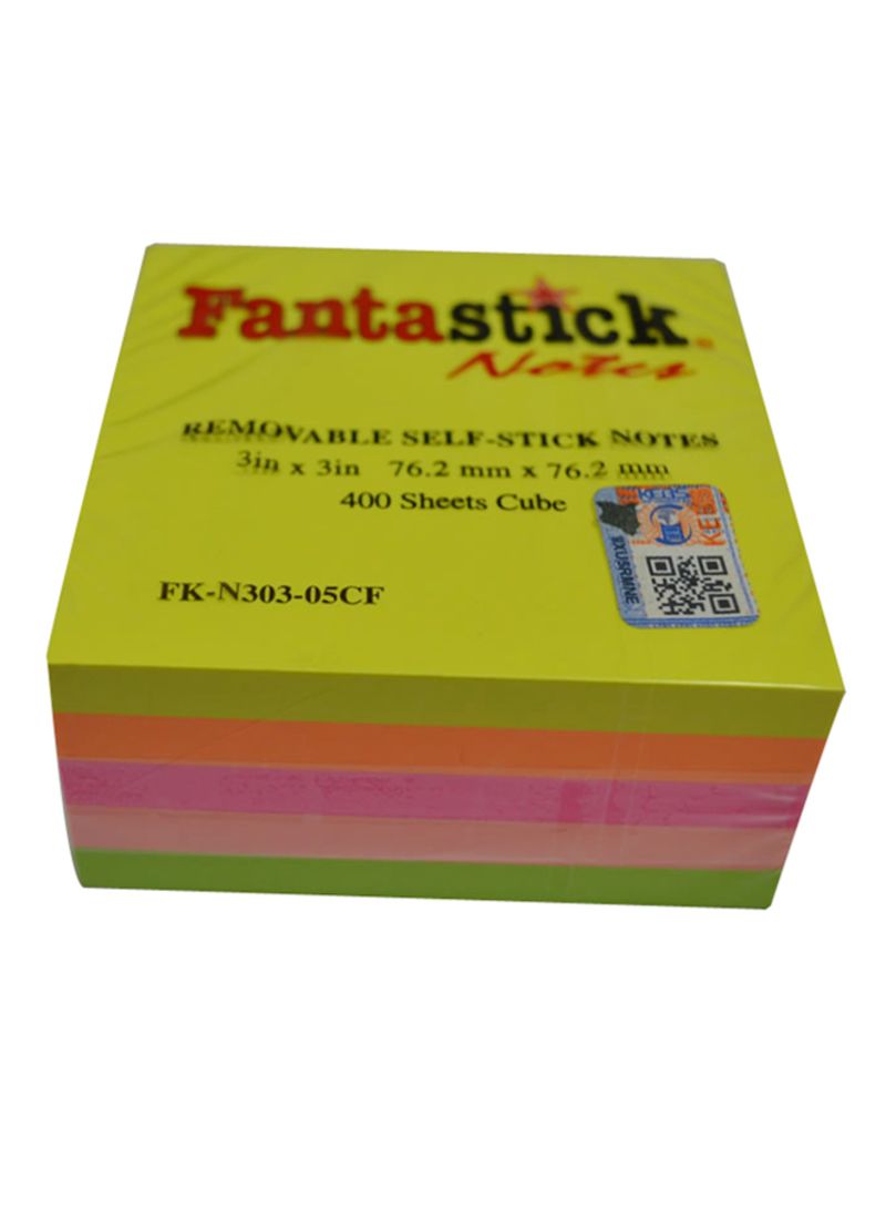 Fantastick Sticky Notes 3"x3" 5col. Fluorecent. - Al Masam Stationery LLC