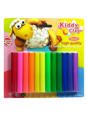 Kiddy Clay Modeling Clay set of 12 Neon Color - Al Masam Stationery LLC