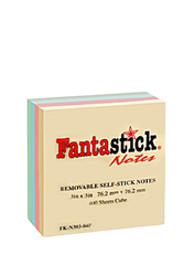 Fantastick Sticky Notes 3"x3" Pastel 4 Color.