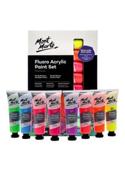 Fluoro Acrylic Paint Set Premium (1.2oz) - Al Masam Stationery LLC