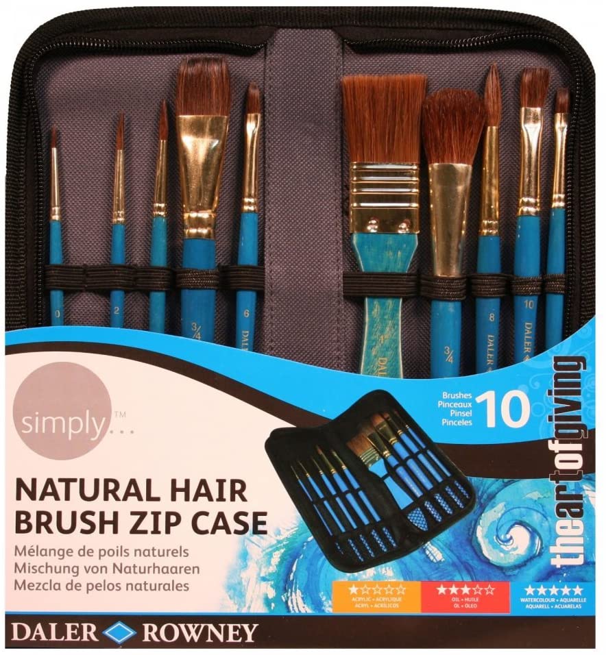 Natural Hair Brush Zip Case - 10 Pieces - Al Masam Stationery LLC